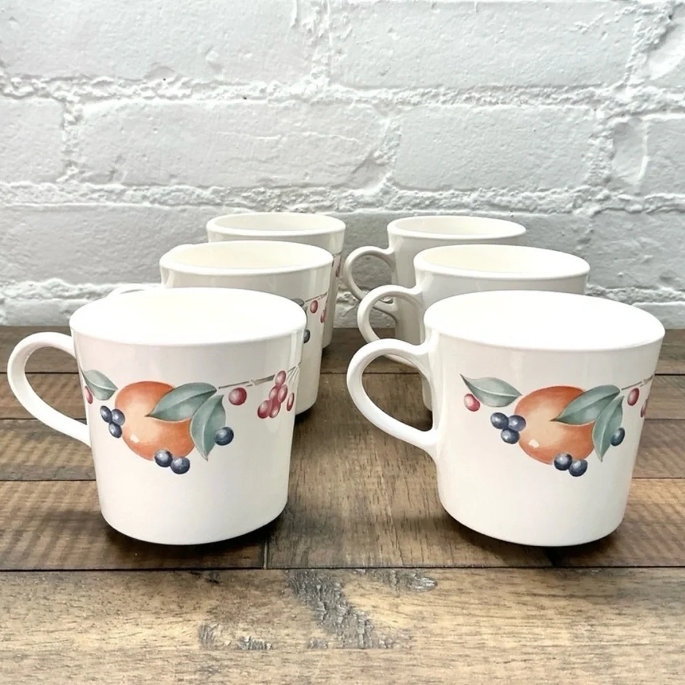 Vintage Corelle Abundance Coffee Mugs Set of 6